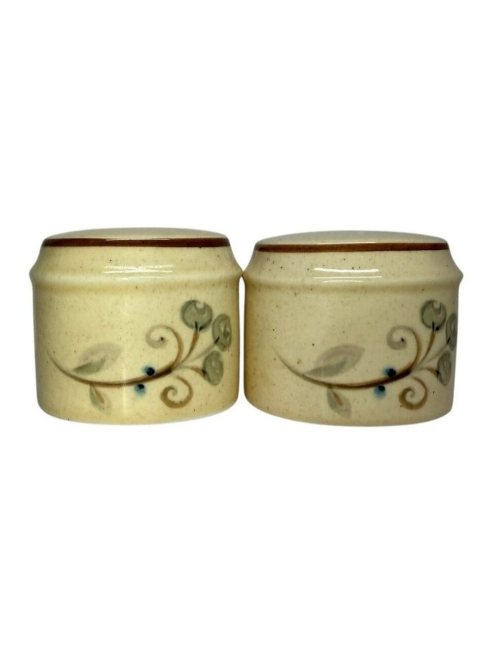 Vintage 1970s Noritake Fallriver Salt & Pepper Shakers Versatone Flower Pattern